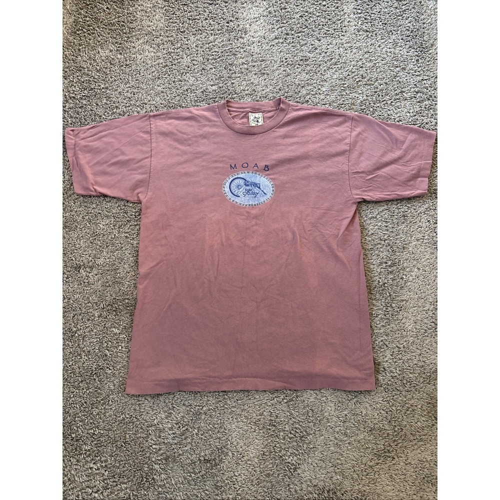 VTG Single Stitch‎ 80s XL Rim Cyclery Graphic Tee T Shirt Moab Biker Extra Large